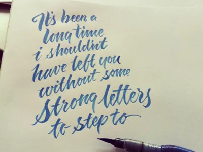 Been A Long Time brush calligraphy lettering lyrics script