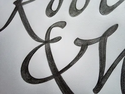 Ampersand Ligature broad edge calligraphy cursive drawing flourish hand drawn lettering pencil script sketch spencerian type and lettering