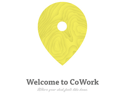 Welcome Packet for our CoWorking location drop pin home map topo topography welcome yellow