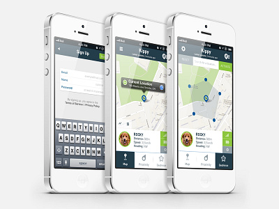 Geolocalization App WIP app blue cats dogs geo geofence geolocalization iphone 5 pets white