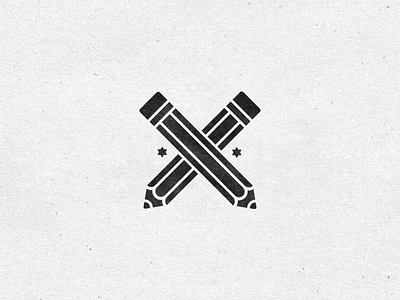 Pencil black fun grungy icon illustration pencil random star white