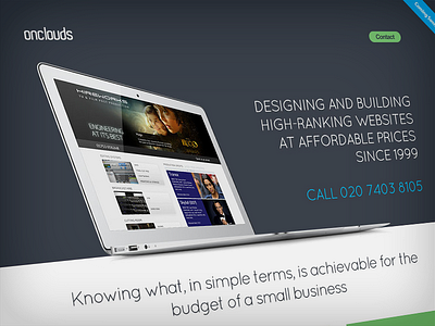 Onclouds clean flat landing landing page simple web design