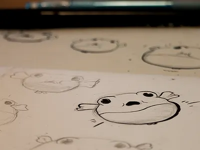 Blowfish Keyframe Sketches animation blowfish cute fish ink keyframe paper pen pencil sketch