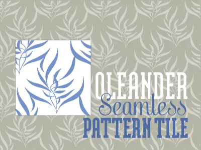 Oleander Damask Seamless Pattern Tile antique creative market fashion floral leaves pattern retro seamless vector