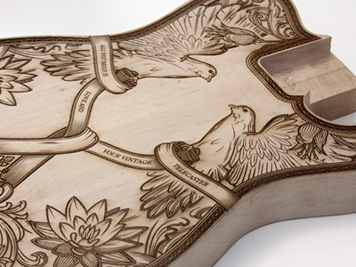 Peacecaster Vintage - detail art darkfejzr design detail dove electric fender flower guitar love ornament peace pick star statocaster