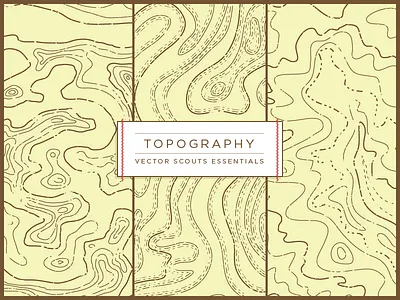 VS Topography illustration label map nature pattern seamless texture topography typography vector vintage