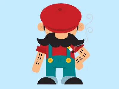 Plumin' Ain't Easy cig illustration mario nintendo plumber smoke