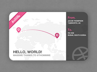 Dribbble Debut Card card debut dribbble flat map