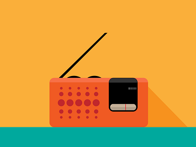 Radio II concept flat gradients icon illustration minimal music pocket radio shape vintage