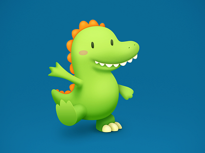 Croc blue character design croc green illustration orange teeth