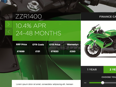 Bike Website detail background bike dark green slider ui web design website