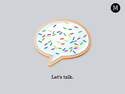 Let's talk candy cookie debut hello illustrator self promotion speech bubble vector