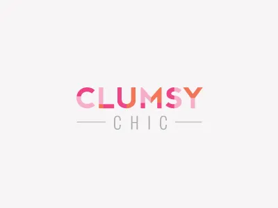clumsy chic / logo option 1 chic clumsy condensed geometric line logo orange overlay pink serif thin