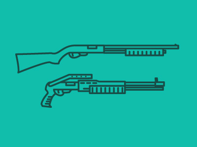 Shotgun guns icons illustration