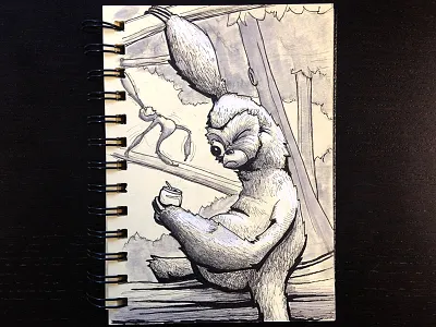 Slovert Discovers Soda art character illustration portfolio sloth texture