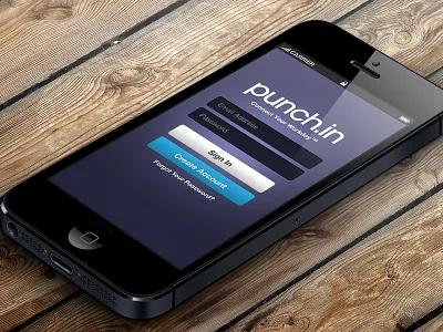 Punch.in Sign In Screen app app design ios iphone mobile apps ui ux