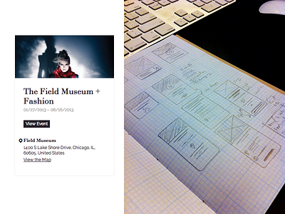 Event Posting calendar chicago fashion house clean event card events minimal sketches