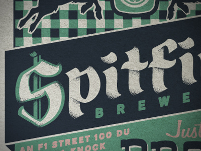 Spitfire Brewery beer plaid skateboard type vintage