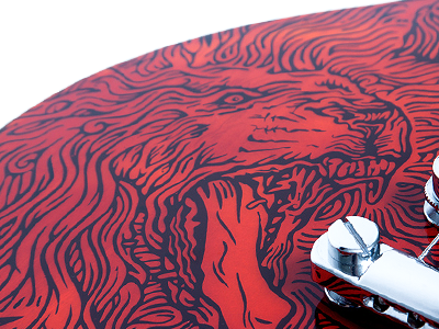 Lion Guitar (Les Paul) detail craft darkfejzr electric gibson guitar les paul lion red wood