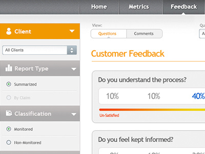 Customer Feedback Metric UI