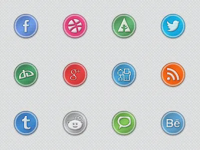 Handcrafted Social Icons cloth fabric handcrafted social social media icons stitched web sicons