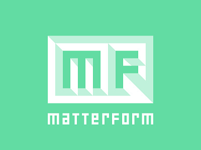 Matterform Logotype 3d bit engraved f logo m matterform pixel printing