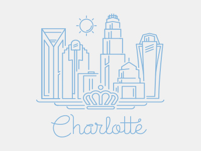 Clt Dribbb Rebound charlotte city crown north carolina queen city skyline