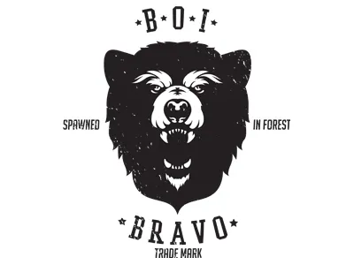 B-O-I bear brand mark trade