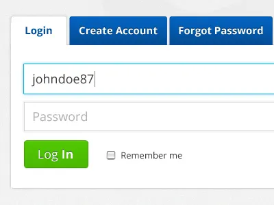 Simple Big Login Form blue form green login