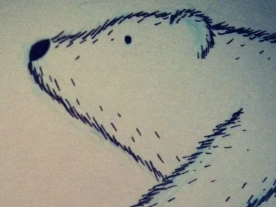 A peek at something I'm working on bear illustration ink sketch wip