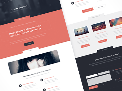 Escape Velocity flat freebie site template theme web design