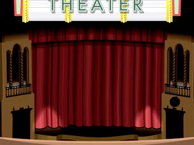 The Dodge Theater chrism70.com curtain dodge dodge city historic illustration kansas movies screen theater theatre