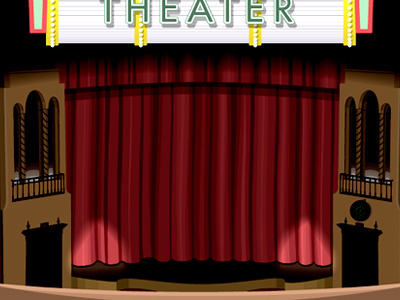 The Dodge Theater chrism70.com curtain dodge dodge city historic illustration kansas movies screen theater theatre