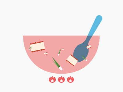 kimchi soup bowl fire green icon illust kimchi korea red spoon