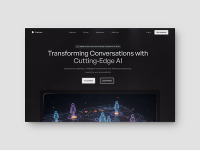 Capture Hero Section hero section landing page ui ux web design