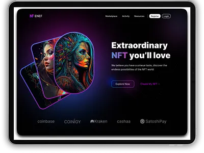 NFT Website UI Design modern nft design nft design nft website design