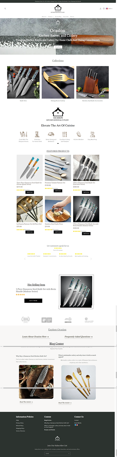 occasion kitchen knives & cutlery