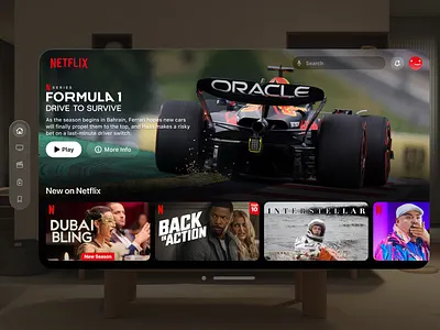 Netflix on Apple Vision Pro apple apple vision pro ar ar design augmented reality augmented reality design extended reality extended reality design immersive design netflix product design ui design user experience design user interface design ux design xr xr design