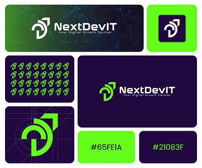 NEXTDEVIT LOGO branding clean eye catching it logo minimal software