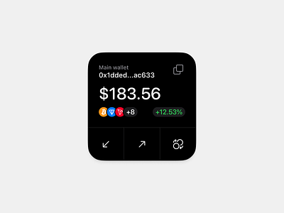 Simple wallet widget crypto design finance mobile ui wallet widget