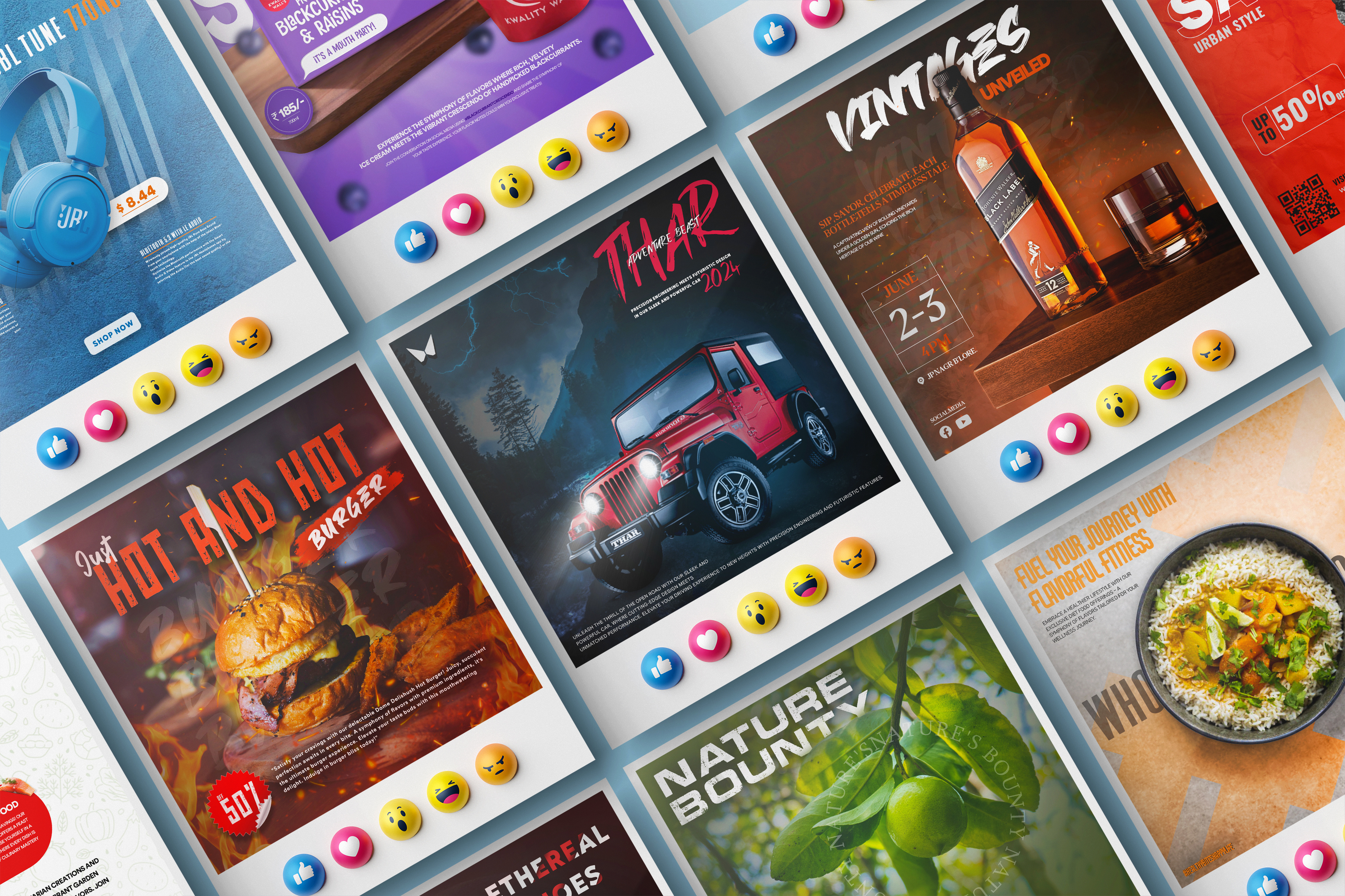 Social Media Posters | Poster portfolio | Portfolio burger poster car poster food poster graphic design poster design poster portfoilo posters print design print postre social media social media poster