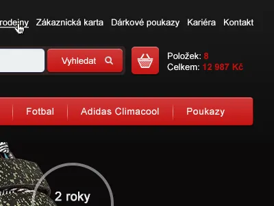 Sport e-commerce basket black czech e commerce ecommerce eshop homepage pkart red search ui