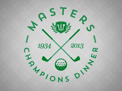 Masters Champions Dinner badge badge champion dinner fork golf knife meal seal spoon