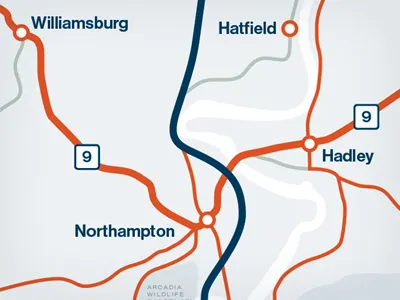 Mapping hampshire county massachusetts road map