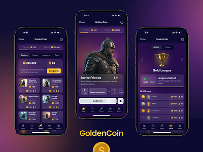 Crypto Coin - Mobile Game 3d app coin crypto gambling game mobile app nft trading ui design