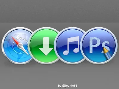 Icons circle download music pencil photoshop safari