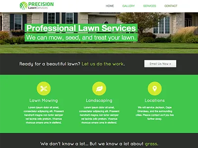 Precision Lawn Services Landing fresh green html landing lawn website