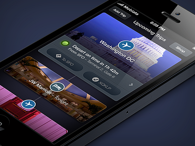 Trips app cards expedia ios iphone trips ui