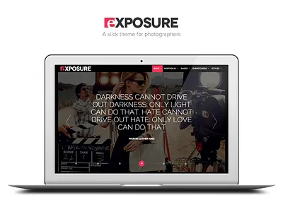 Meet Exposure blog fullscreen masonry minimal photography portfolio premium theme themeforest wordpress