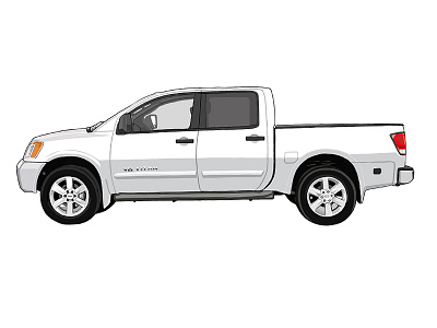 Nissan V8 Titan double cab illustration nissan pickup sonic boom titan truck v8